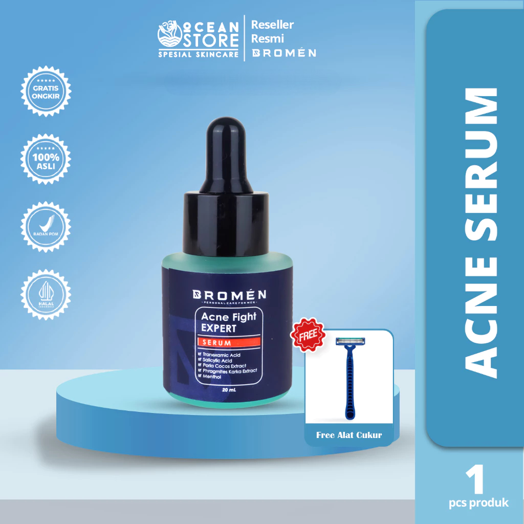 Serum Acne Bromen - Serum menghilangkan jerawat pria - Serum jerawat