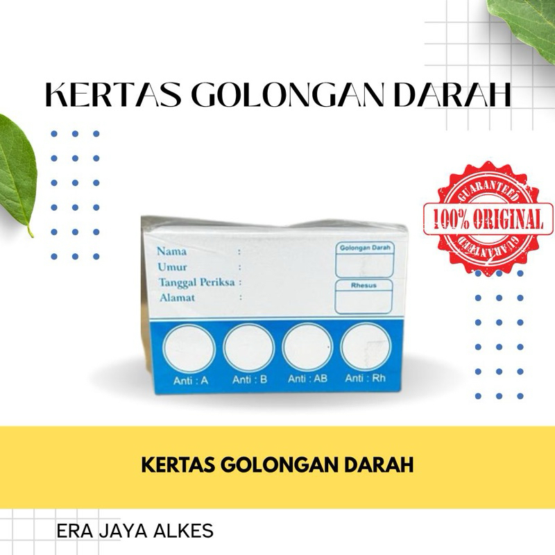 Kartu Golongan Darah Kertas golongan darah