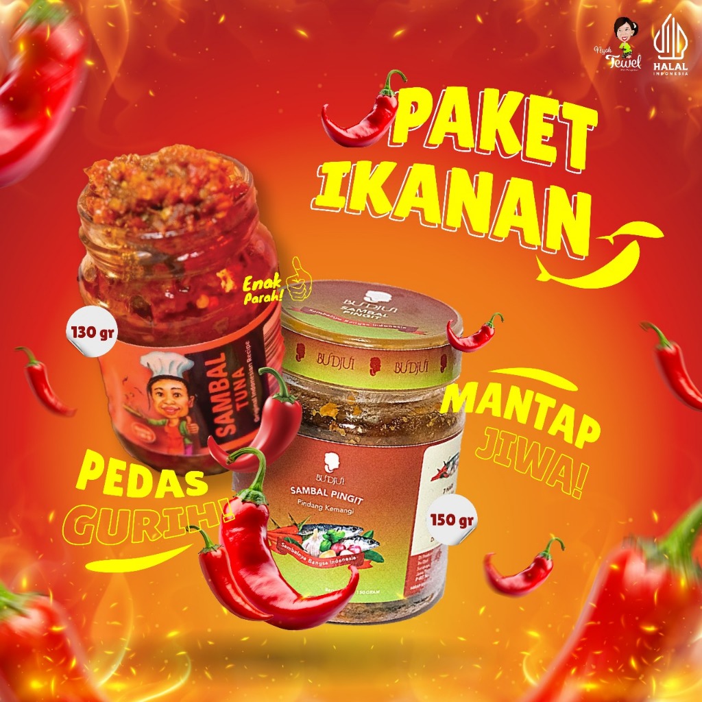 

Nyah Tewel - Paket Ikanan Sambal Pingit (Pindang Kemangi) Bu Djui, Sambal Tuna Nyah Tewel