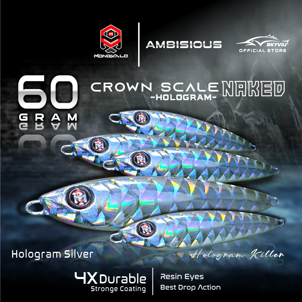Umpan Metal Jig 60 Gram Mongkalo AMBISIOUS 60gram Killer Umpan Jigging Jiging Fishing Lure Metaljig 
