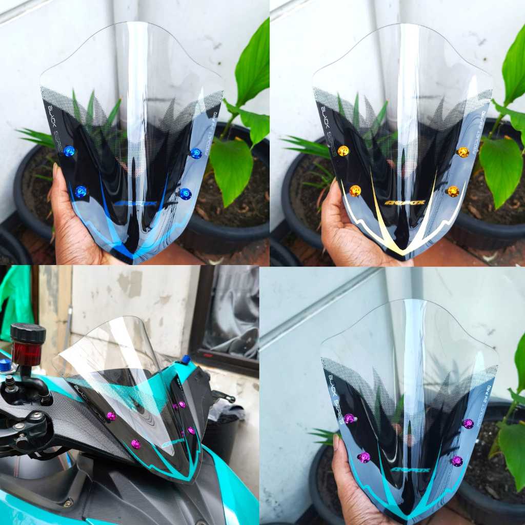 PAKET VISOR AEROX PLUS BAUT VISOR AEROX OLD NEW OVAL V2 BLACK SERIES PLUS BAUT CNC IMPORT PNP AEROX 