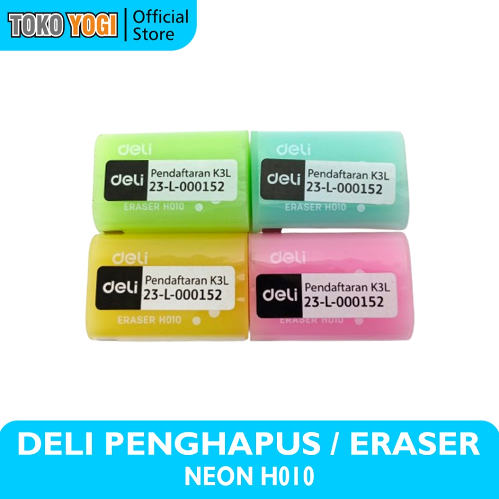 

DELI ERASER H010 NEON || PENGHAPUS WARNA NEON || RANDOM