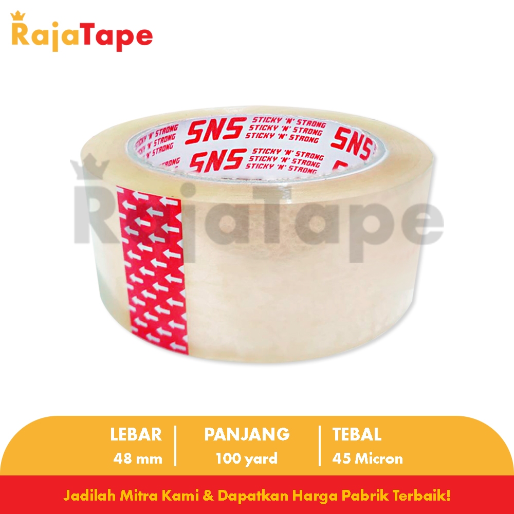 

Lakban Bening / Coklat 100 Yard x 48 Mm x 45 Mic Sticky N Strong (SNS)