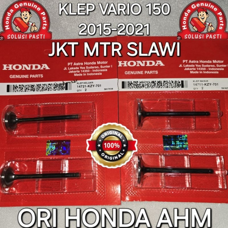 Klep In Ex 1 Set Vario 150 2015-2022 14711-KZY-701 14721-KZY-701dealer resmi hgp ori AHM