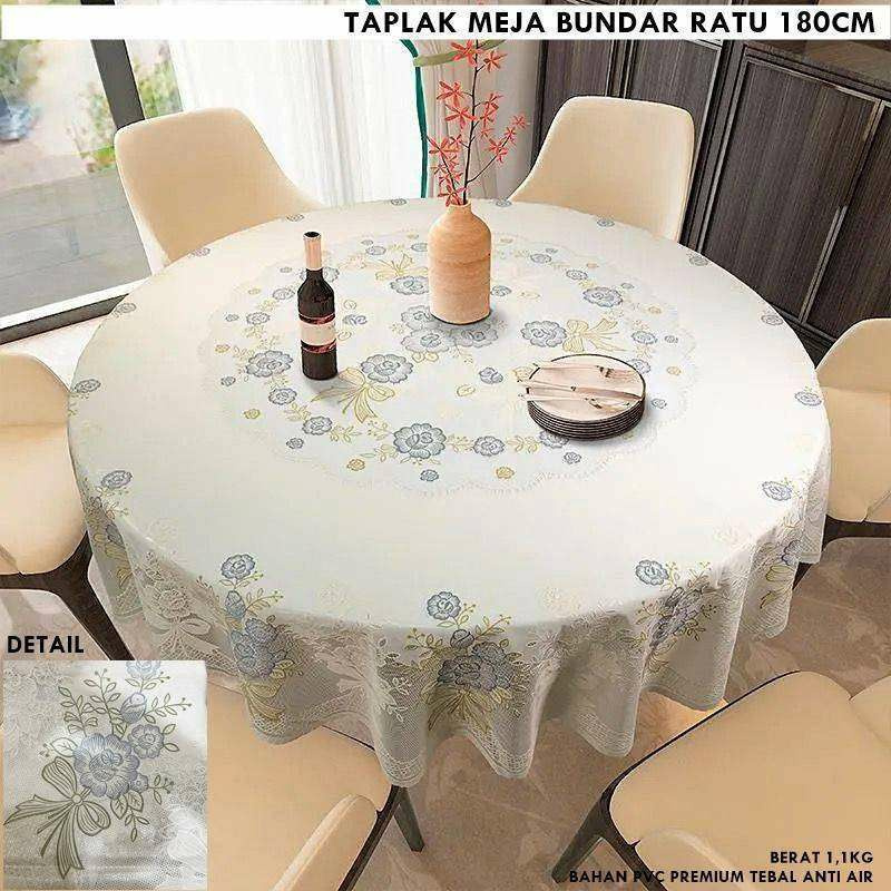 TAPLAK MEJA BUNDAR RATU 180CM