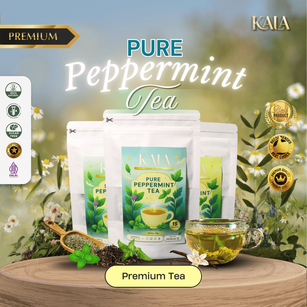 

KALA Peppermint Tea Premium – Teh Peppermint Herbal [15/30 Tea Bags] | Meredakan Kram Perut & Meredakan Sinus / Hidung Tersumbat