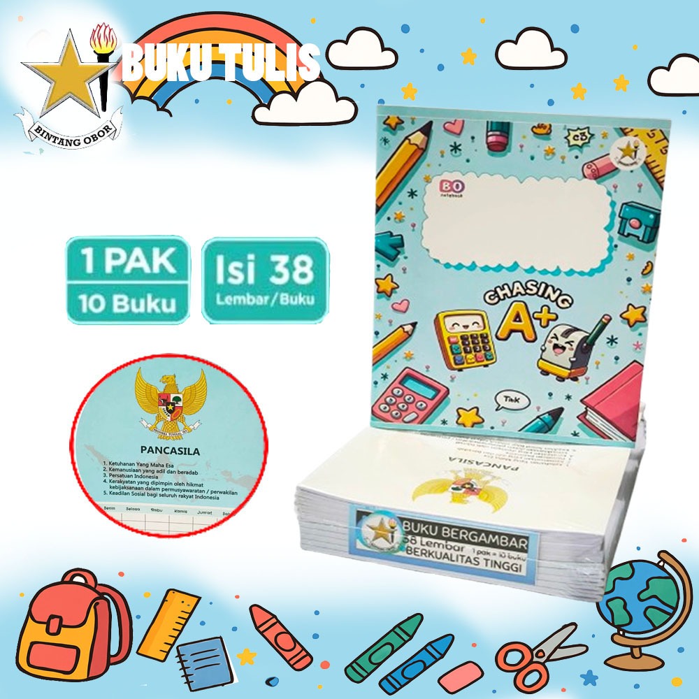 

PROMO MURAH GROSIR Buku Tulis Cover Unisex Seperti Skola by Sinar Dunia SiDU 38 Lembar - Perpack