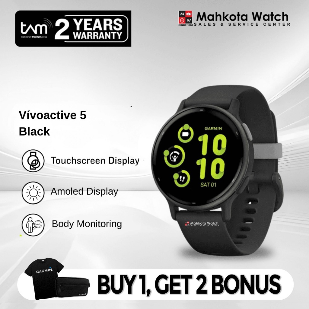 GARMIN VIVO ACTIVE 5 BLACK SMARTWATCH