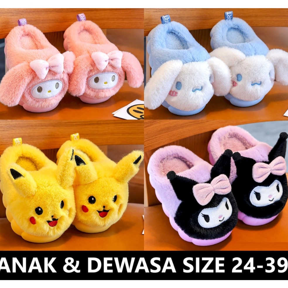 KODE X89K SD11 225 Sandal Sendal Selop Bulu Sanrio Original import Sanrio Kuromi Cinnamoroll My melo