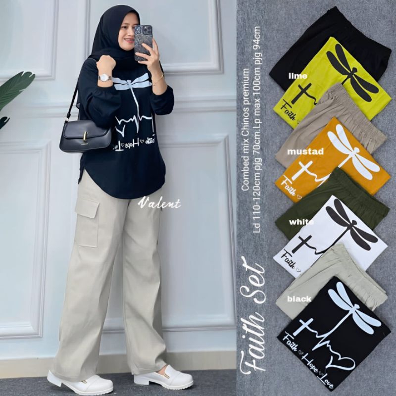 Faith set# Set kulot kaos combed