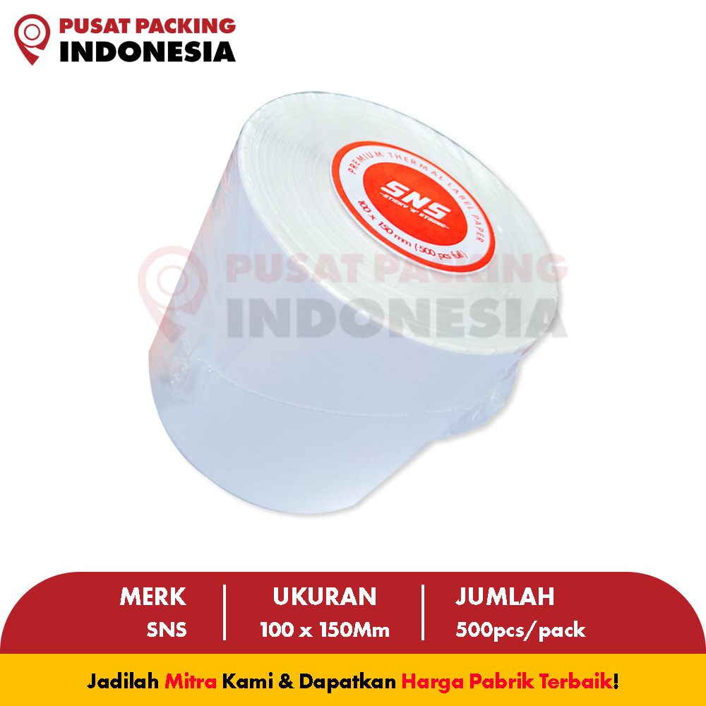 

LABEL THERMAL / KERTAS THERMAL / STICKER THERMAL 100x150 mm A6 500 Lembar PUSAT PACKING INDONESIA