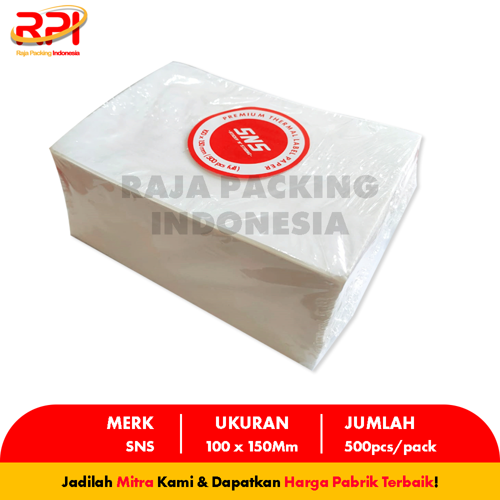 

klm LABEL THERMAL / KERTAS THERMAL / STICKER THERMAL 100x150 mm A6 Lembar RAJA PACKING INDONESIA