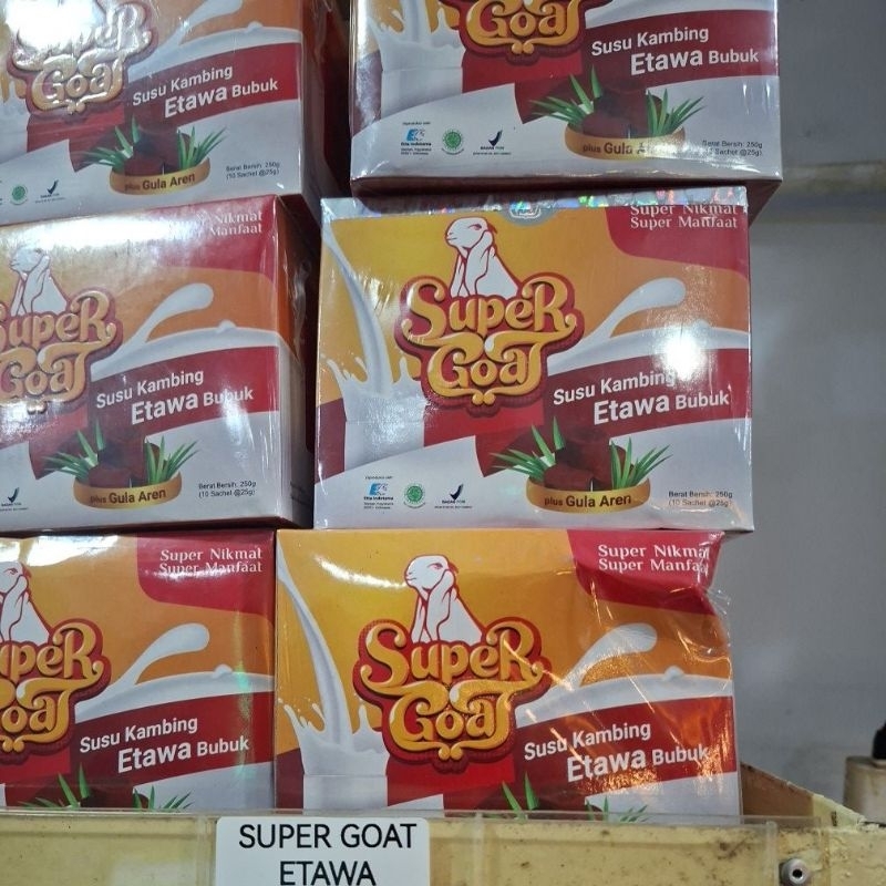 

Susu Kambing Etawa SUPER GOAT Bubuk 25gr x 10s plus gula aren
