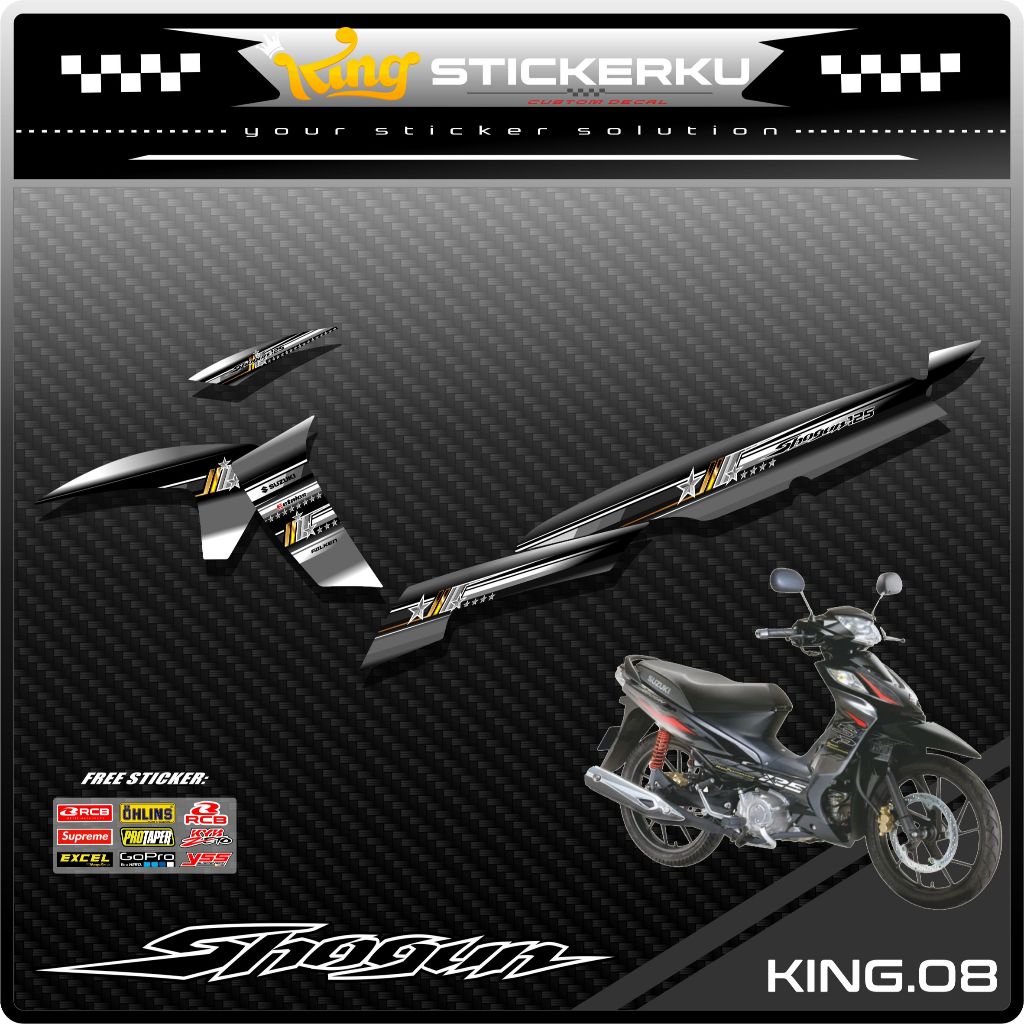 Sticker Striping New Shogun 125 SP- Stiker Striping Variasi Motor New Shogun. KS.08