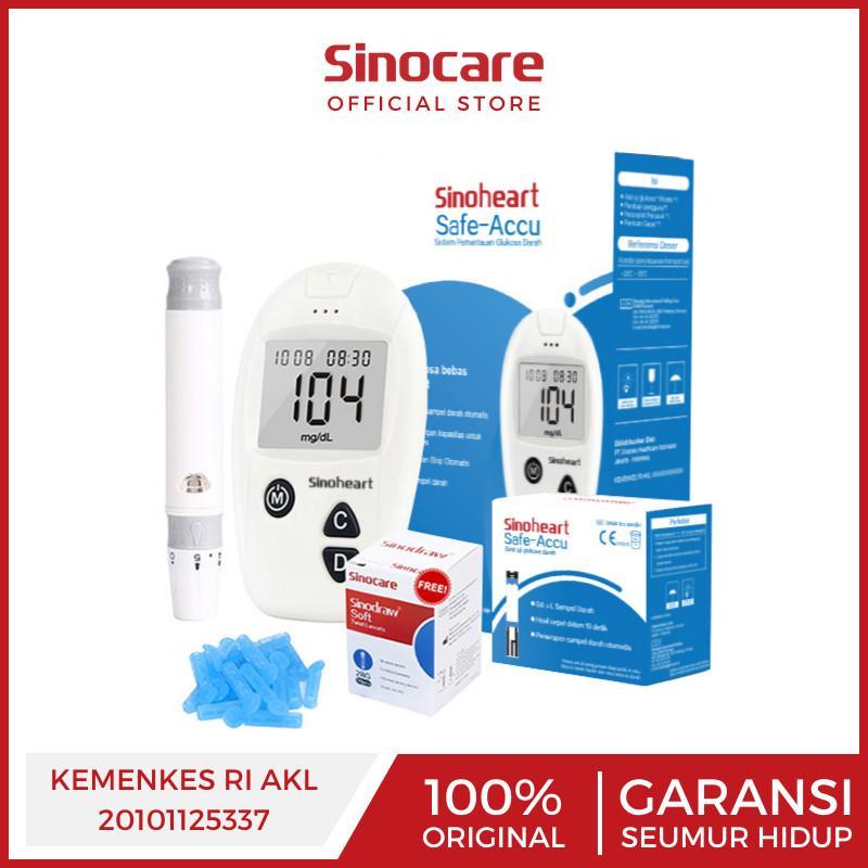 Sinocare Safe-Accu Alat Cek Gula Darah Paket Lengkap / Alat Cek Gula Darah