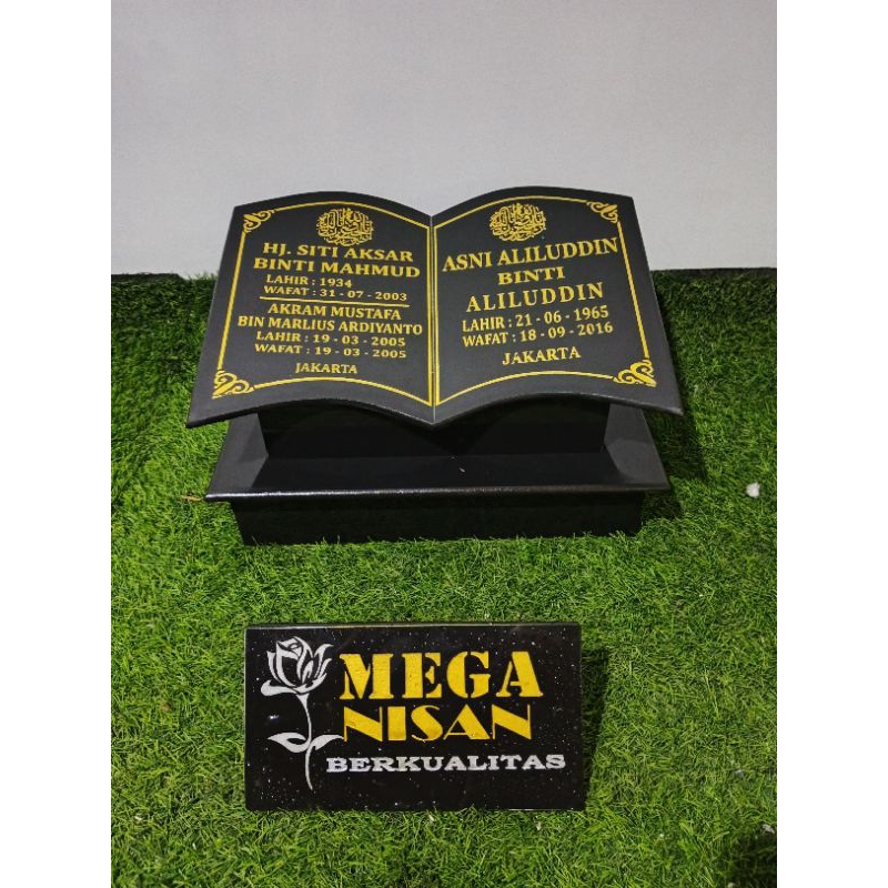 BATU NISAN COSTUM BUKU(40X30)TERMURAH/NISAN KUBURAN +PACKING KAYU
