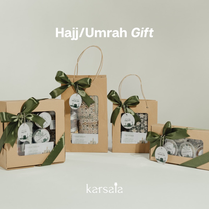 

KARSALA Hajj Umrah Gift | Oleh-oleh Haji | Hampers Umrah | Parcel Murah Custom | Kurma Sajadah Travel Air Zam-zam Kacang Arab Kismis Pistachio Tasbih