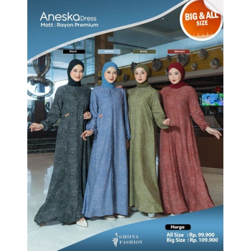 Aneska Dress/Gamis/Dress/Ghiina Fashion