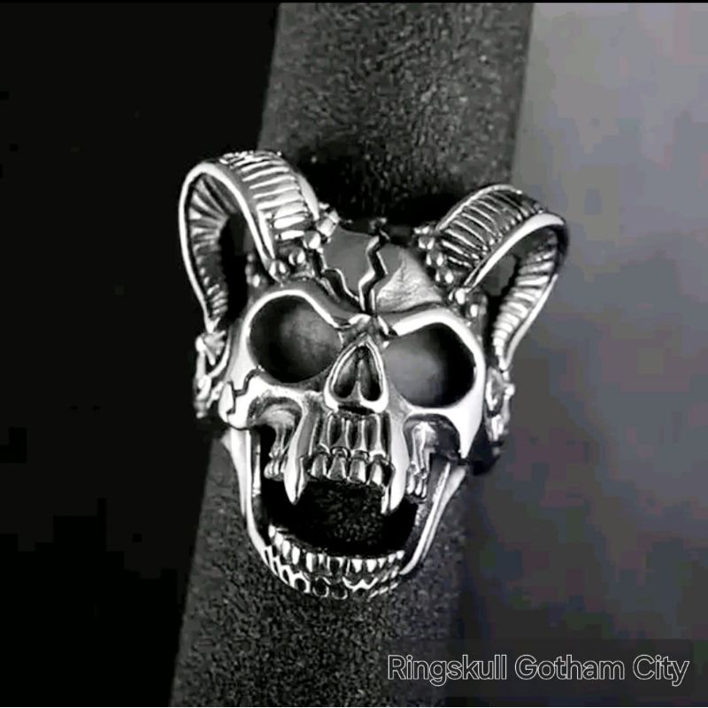 Cincin Tengkorak Ringskull Lucifer Setan / Lucifer Ringskull / Cincin Tengkorak