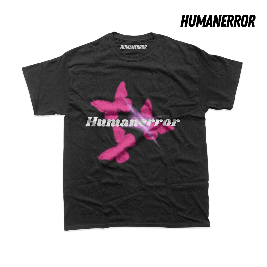 HUMANERROR Oversize T-shirt Black Unisex Culture 24s - Butterfly Effect