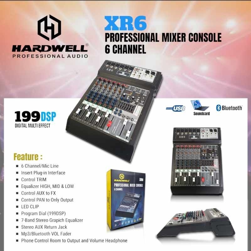 HARDWELL XR6 | Mixer 6 chanel | Mixer analog | Xr6 | Mixer bluetooth | Hardwell