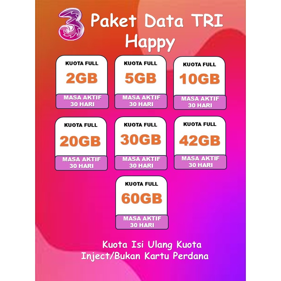 Kuota Tri - Happy (Bulanan)