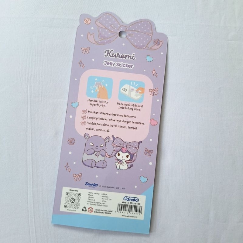 

Kuromi Jelly Embossed Stickers - Adinata 2532-6130 / Stiker / Perekat / Label