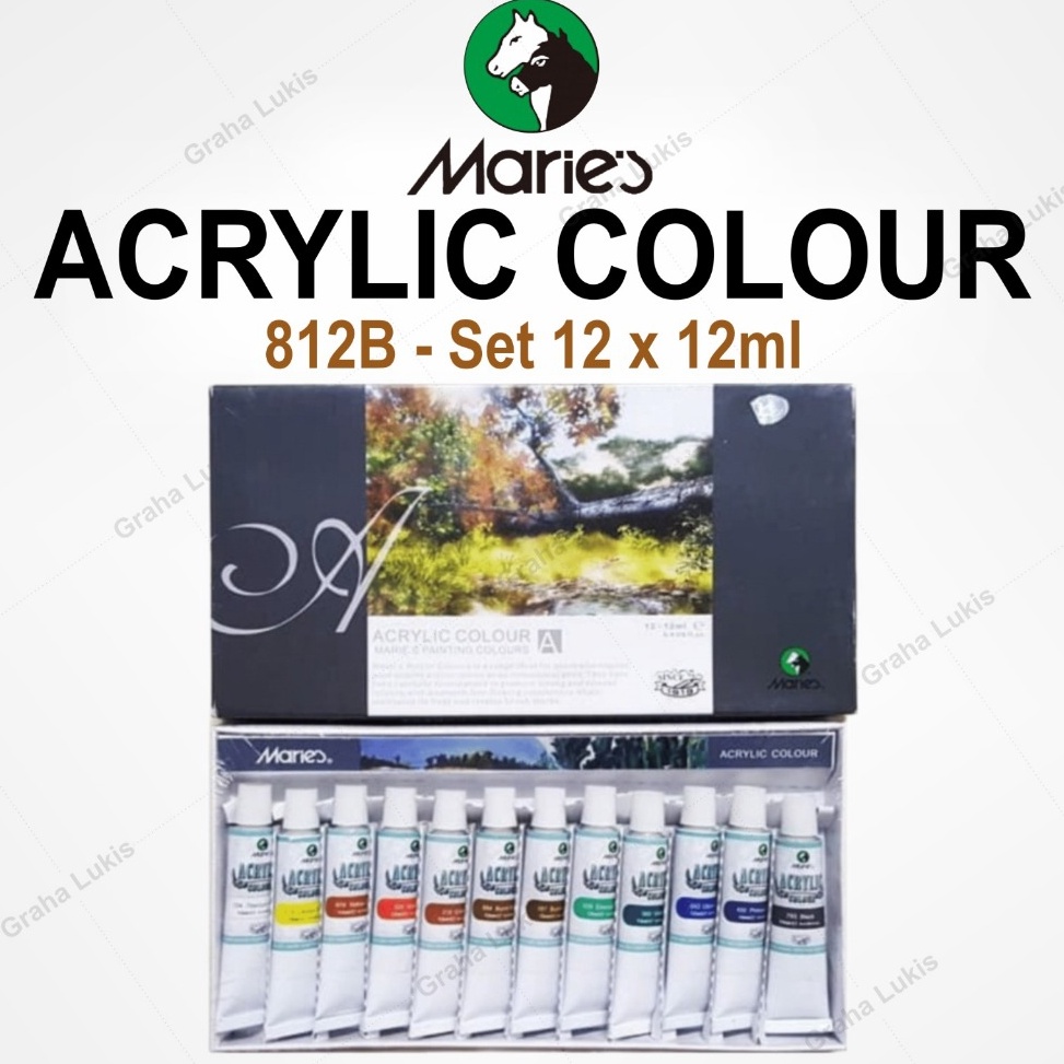 

KODE X25W Cat Akrilik Maries Acrylic Color Set 12 812B