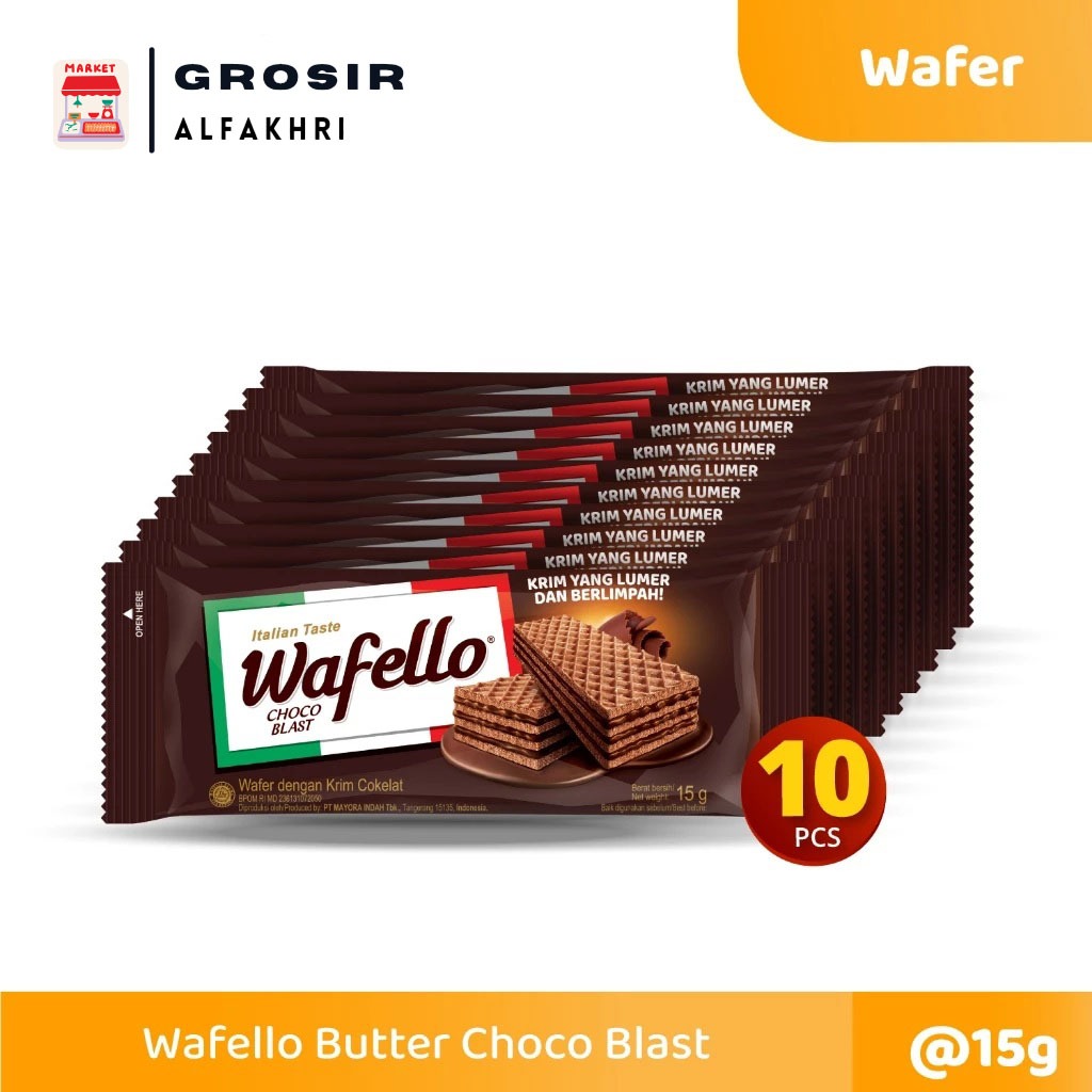 

WAFELLO WAFER ISI 10PCS X 15GR | CHOCO BLAST | BUTTER CARAMEL | COCONUT CREAM