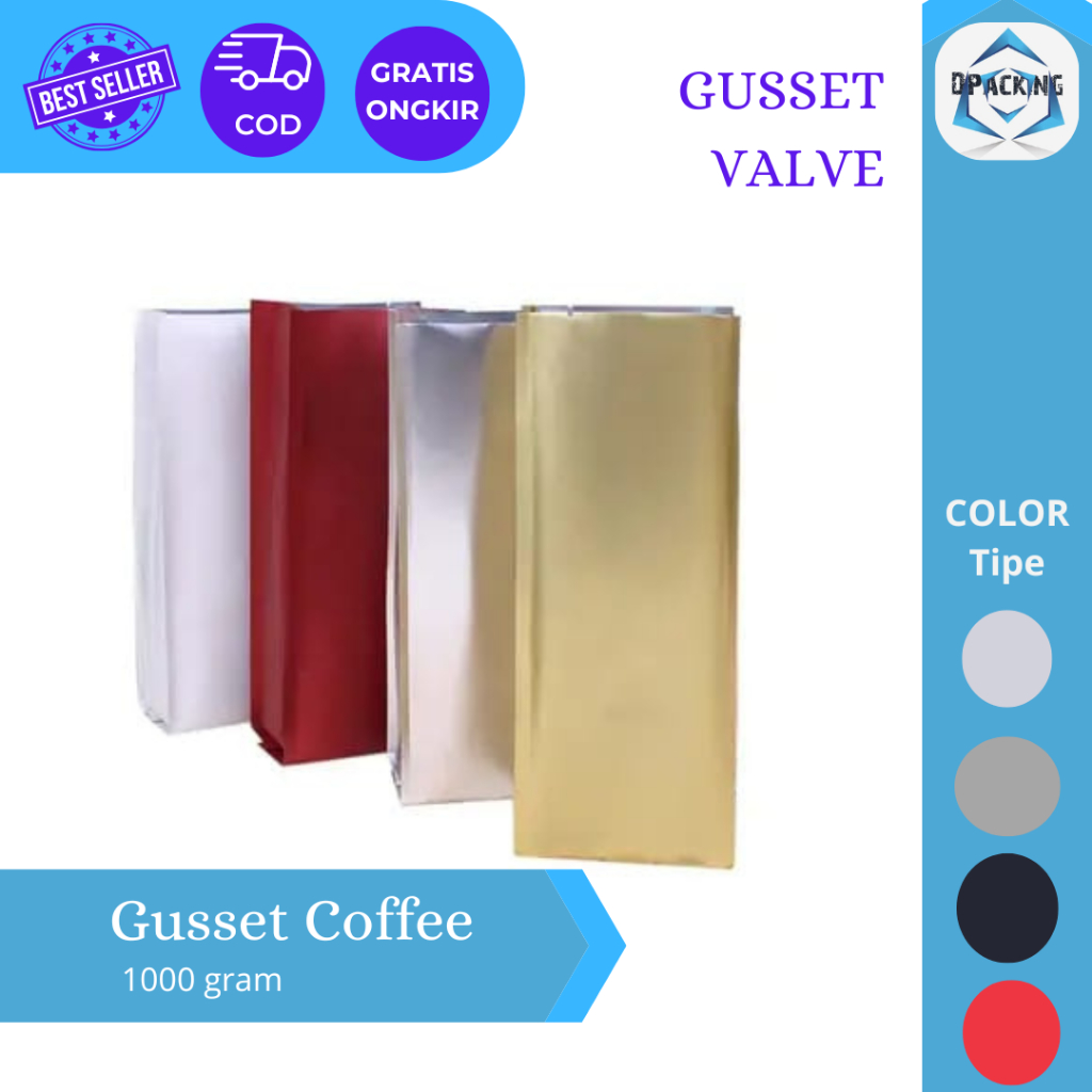 Kemasan Gusset Coffee Valve 1000g
