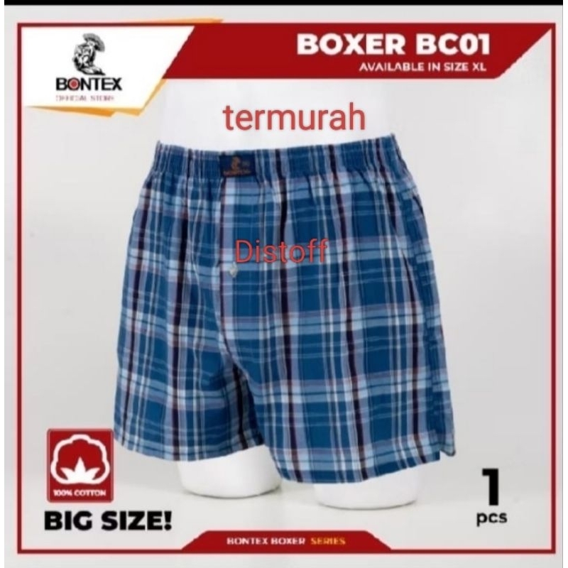 Bontex boxer pria katun kotak kotak