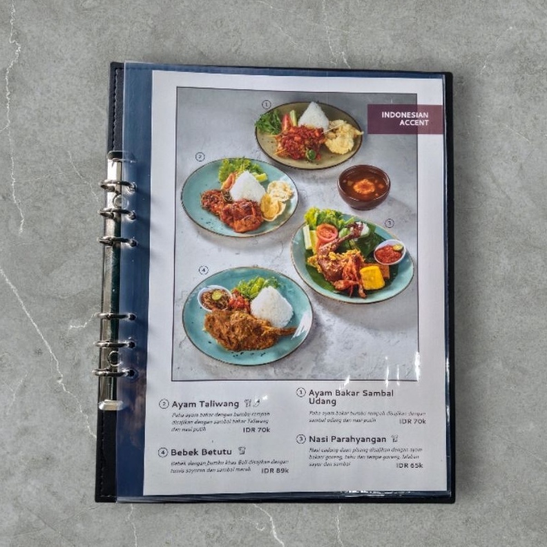 

KODE M48S buku menu binder satu muka a4 siap kirim