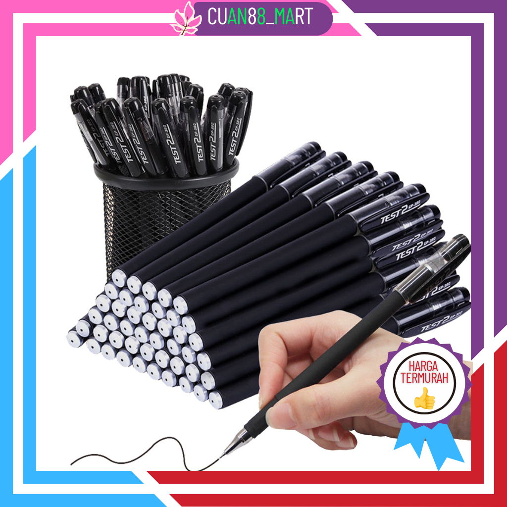 

【COD】【TERMURAH】Pena Polos Gel Hitam Pulpen Sekolah Kantor Import