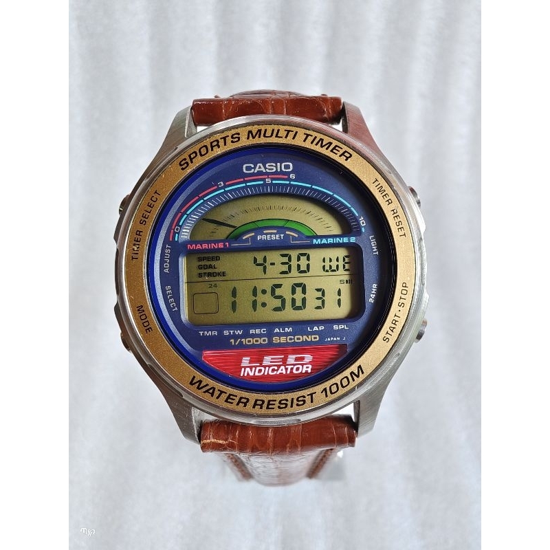 Jam Tangan Casio LED-100 LED100 LED 100 Sport Multi Timer WR 100m Original Asli