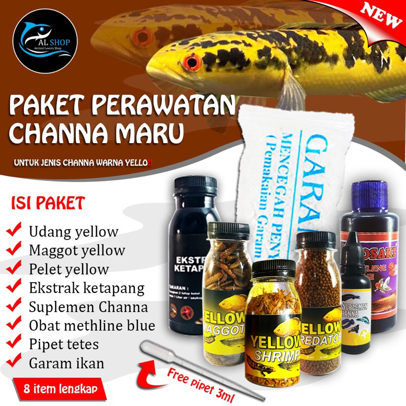 Paket perawatan ikan CHANNA MARU,AURANTI
