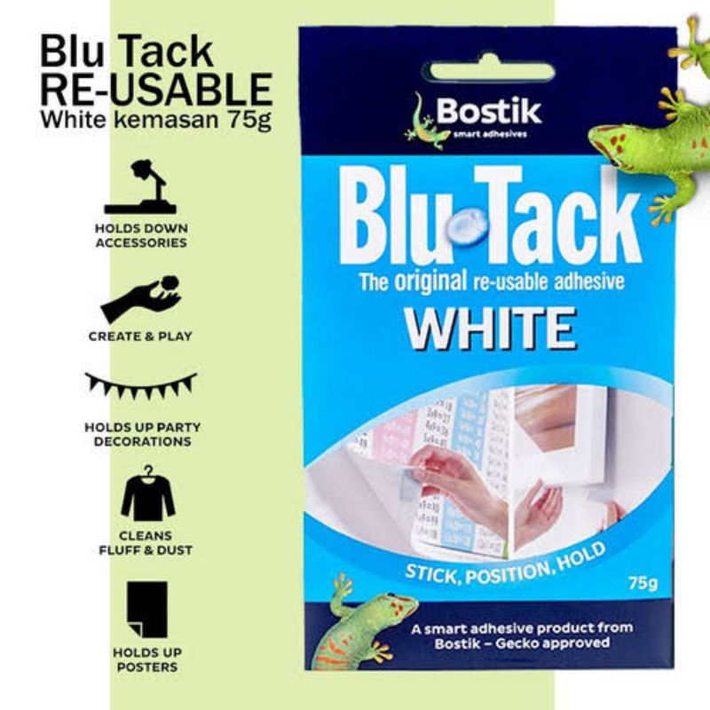 

BOSTIK BLU TACK WHITE COLOR BLUE ORIGINAL PEREKAT SERBAGUNA
