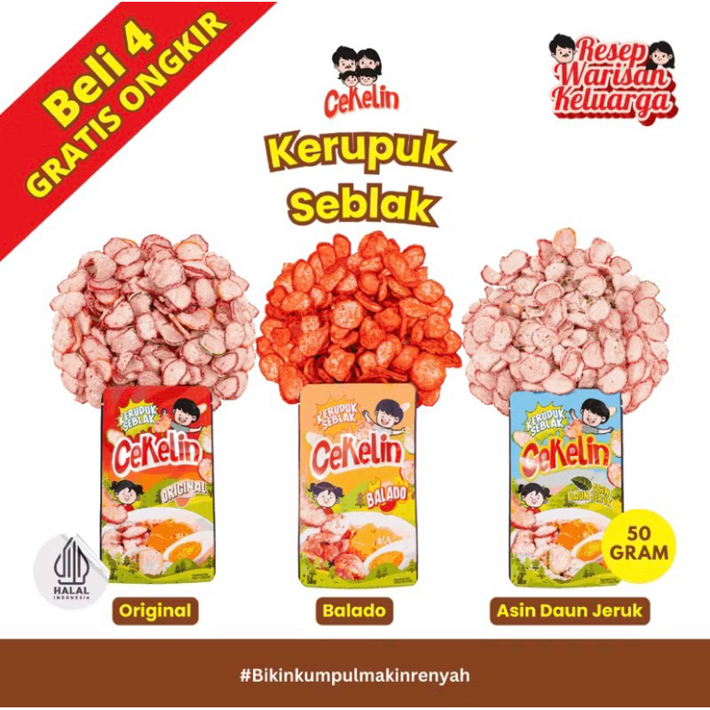 

CEKELIN SNACK Kerupuk seblak - Isi 50 gr