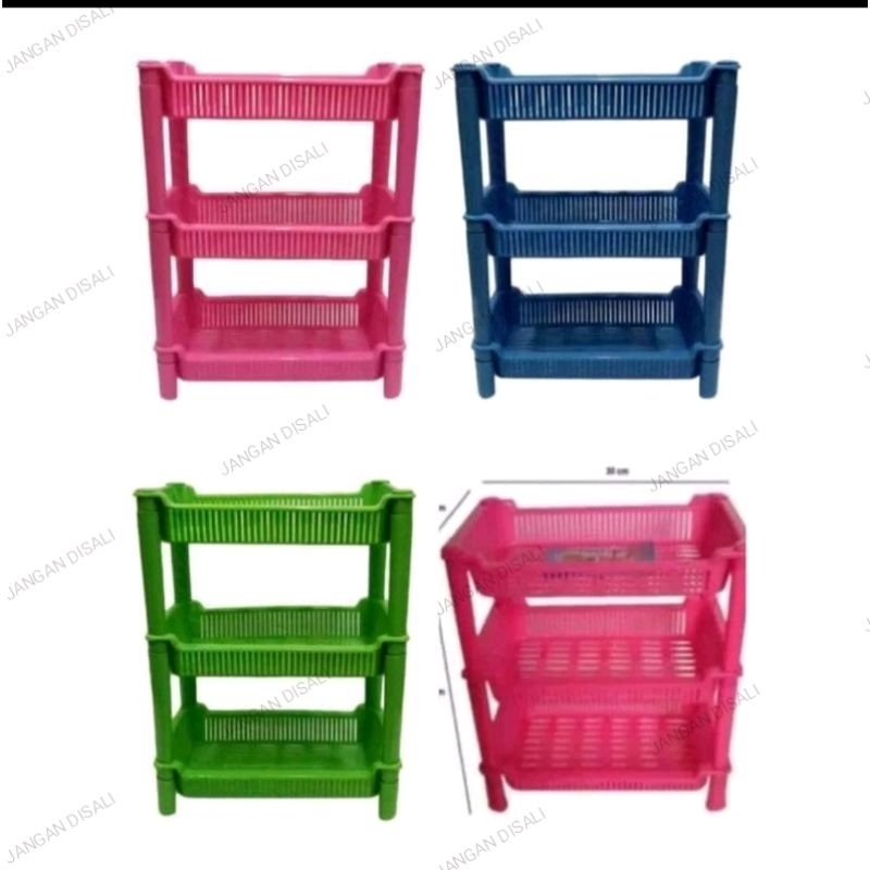 Rak plastik dapur susun 3 plastik / rak plastik serbaguna / rak multifungsi