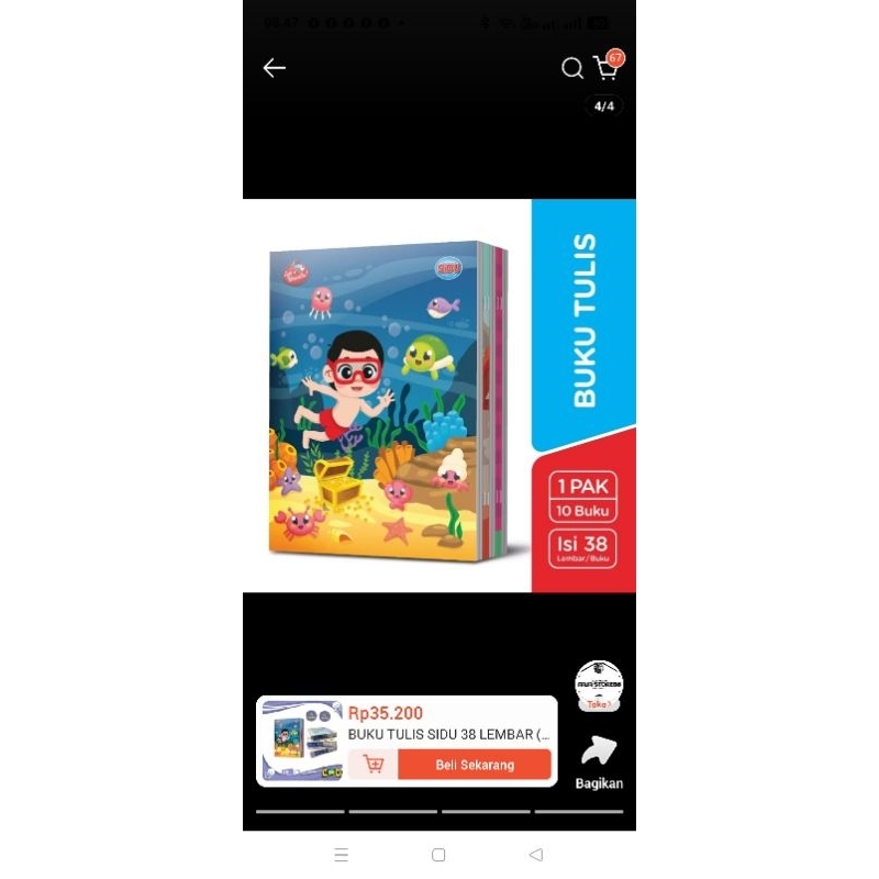 

BUKU TULIS SIDU-READY 1 pack isi 10 buku (38 lembar)