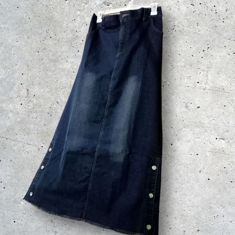 Terbaru Rok Jeans Panjang Span Korea Style - Rok Wanita Dewasa Remaja Kekinian Terbaru - Rok Jeans D