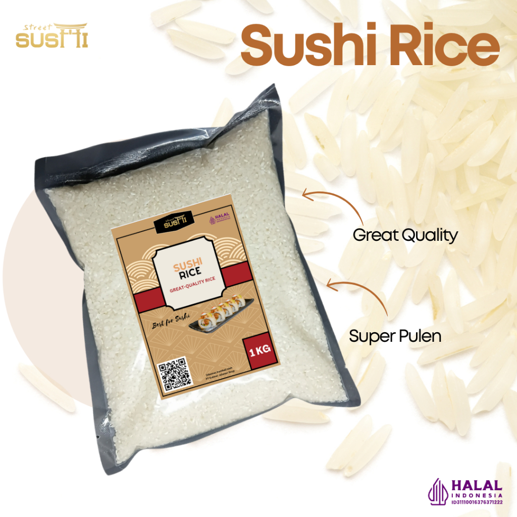 

Beras Lokal Alternatif Beras Jepang | Beras Sushi Pulen 500gr Good Quality | Sushi Rice Kualitas Baik