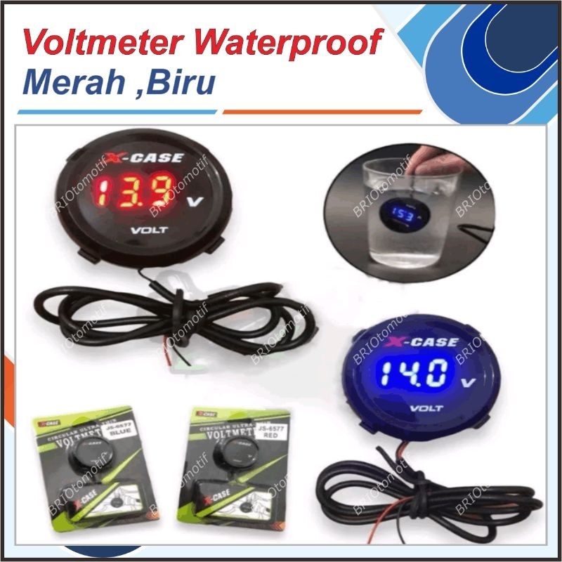 VOLTMETER DIGITAL WATERPROOF MOBIL MOTOR MULTIFUNGSI 12V DC PENGUKUR SUPLAY ARUS ADAPTOR PENGUKUR TE