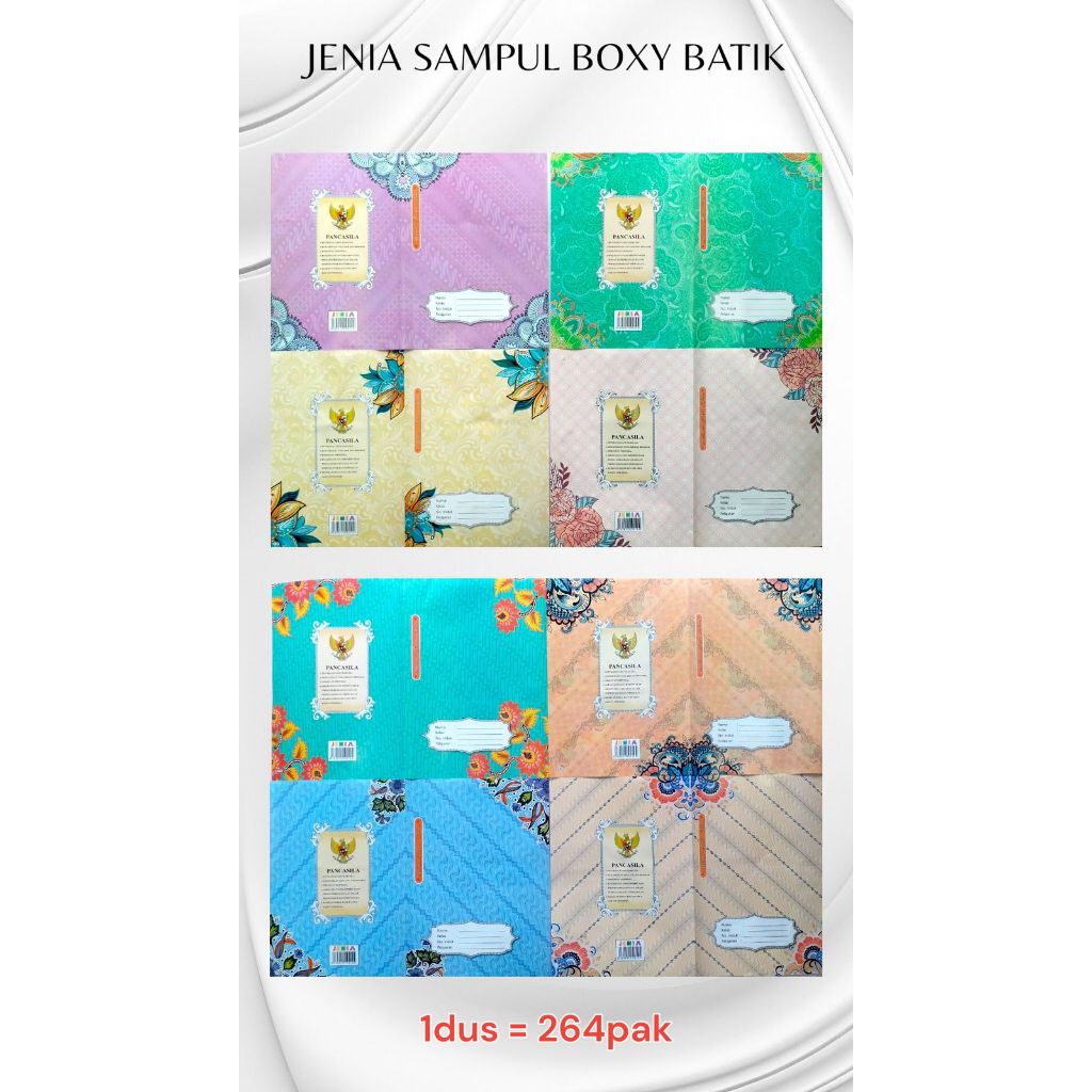 

SAMPUL JENIA BOXY BATIK MOTIF TERBARU