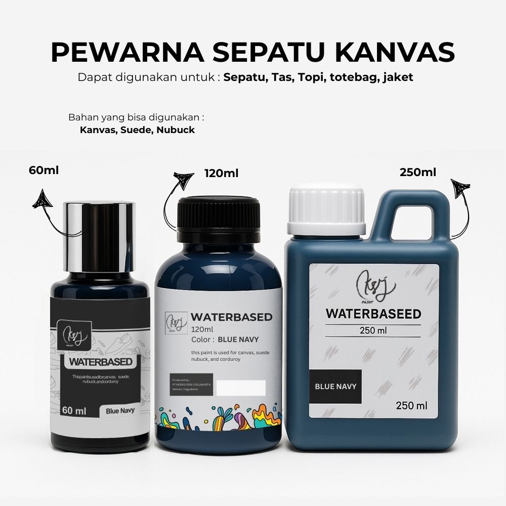 CAT SEPATU KANVAS, CAT SEPATU SUEDE NUBUCK, CAT KAIN ANTI LUNTUR KSJ PAINT WATERBASED