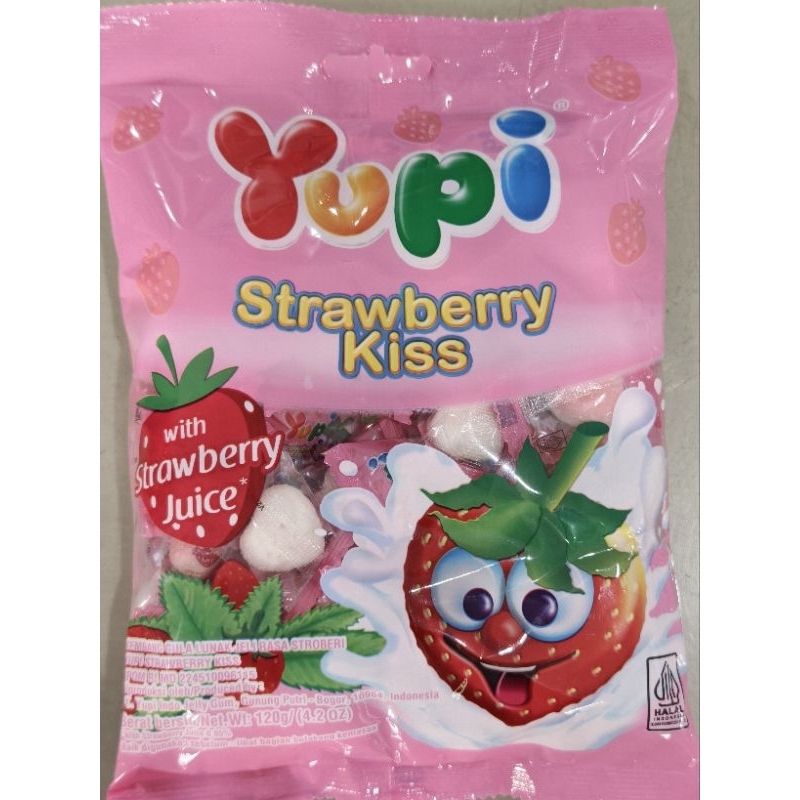 

produk YUPI STRAWBERRY KISSES 120 Gram