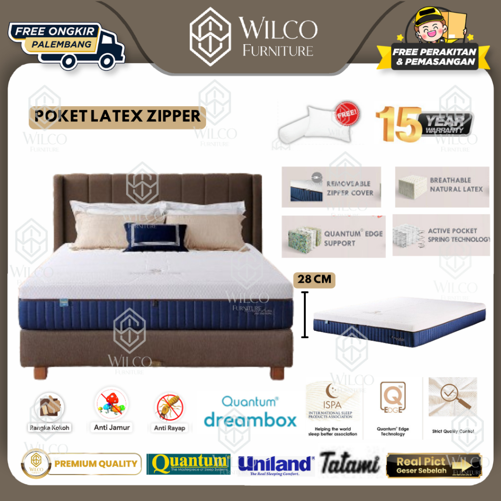 Kasur Matras Quantum PM Pocket Latex zipper | Springbed Quantum Murah Palembang