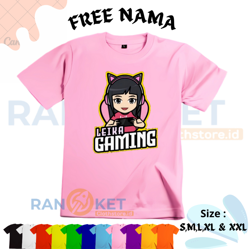 Kaos Anak Leika Gaming | Baju Anak Leika Gaming | Terbaru COD  [ FREE NAMA ]