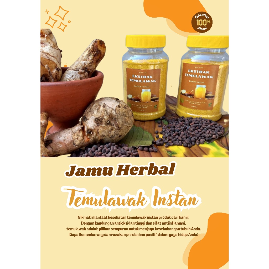 

Temulawak ekstrak bubuk instan asli 100 % minuman seduh tanpa bahan campuran