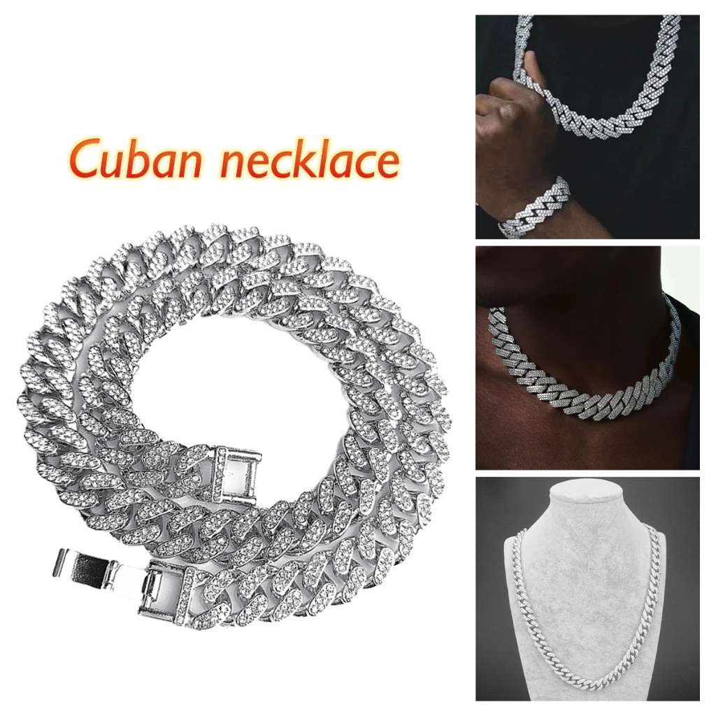 45CM Kalung Hip Hop Unisex Kalung Rantai Perak Anti Karat Kalung Pria Wanita Keren Aksesoris Fashion