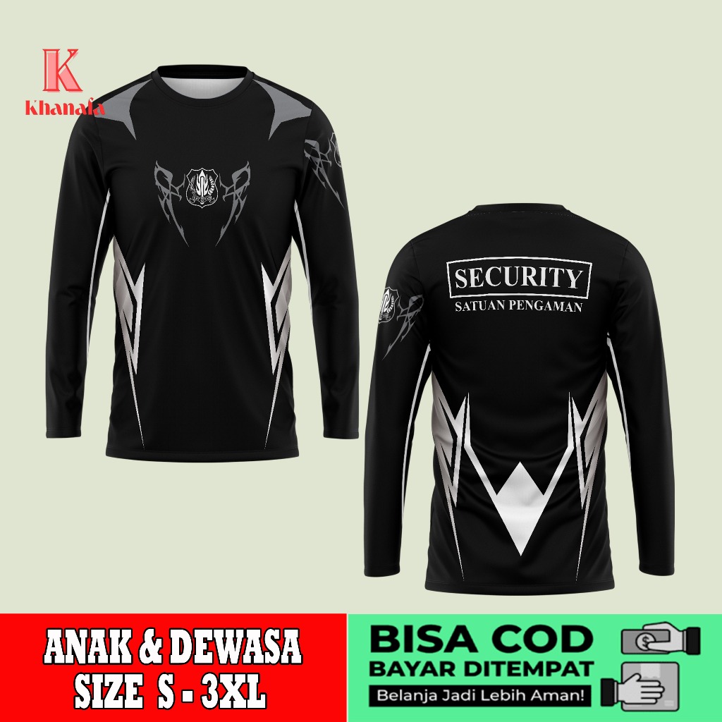 Kaos Satpam Lengan Panjang Kaos Security Jersey premium Satpam printing Custom art 02